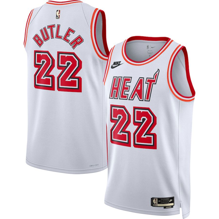 Men Miami Heat #22 Jimmy Butler Nike White Classic Edition 2022-23 Swingman NBA Jersey->customized nba jersey->Custom Jersey